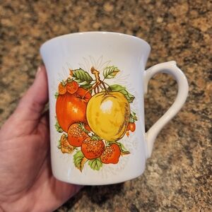 Vintage Enesco Fruit Design Ceramic Mug